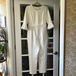 NWT Women’s Black Halo White Brooklyn Jumpsuit Size 10